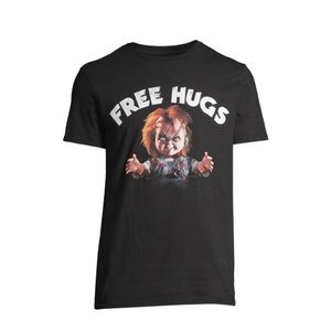 Hot Topic Chucky "Free Hugs" Horror Movie Graphic T-Shirt Black XL